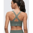 thumbnail image 3 of CRZ YOGA Butterluxe Ruched Longline Sports Bras for Women V Neck Padded Yoga Tank Cross Back, 3 of 6