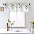 thumbnail image 3 of Valance Curtains for Windows,Green Eucalyptus Leaves and Flowers Semi Sheer Curtain Valance,Short Rod Pocket Window Treatment,Window Valance Curtains for Kitchen Living Room Bedroom Windows 54"x18", 3 of 6
