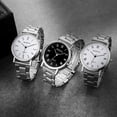 thumbnail image 4 of Reloj informal de cuarzo para hombre, correa de acero blanca, resistente al agua, 4 of 4