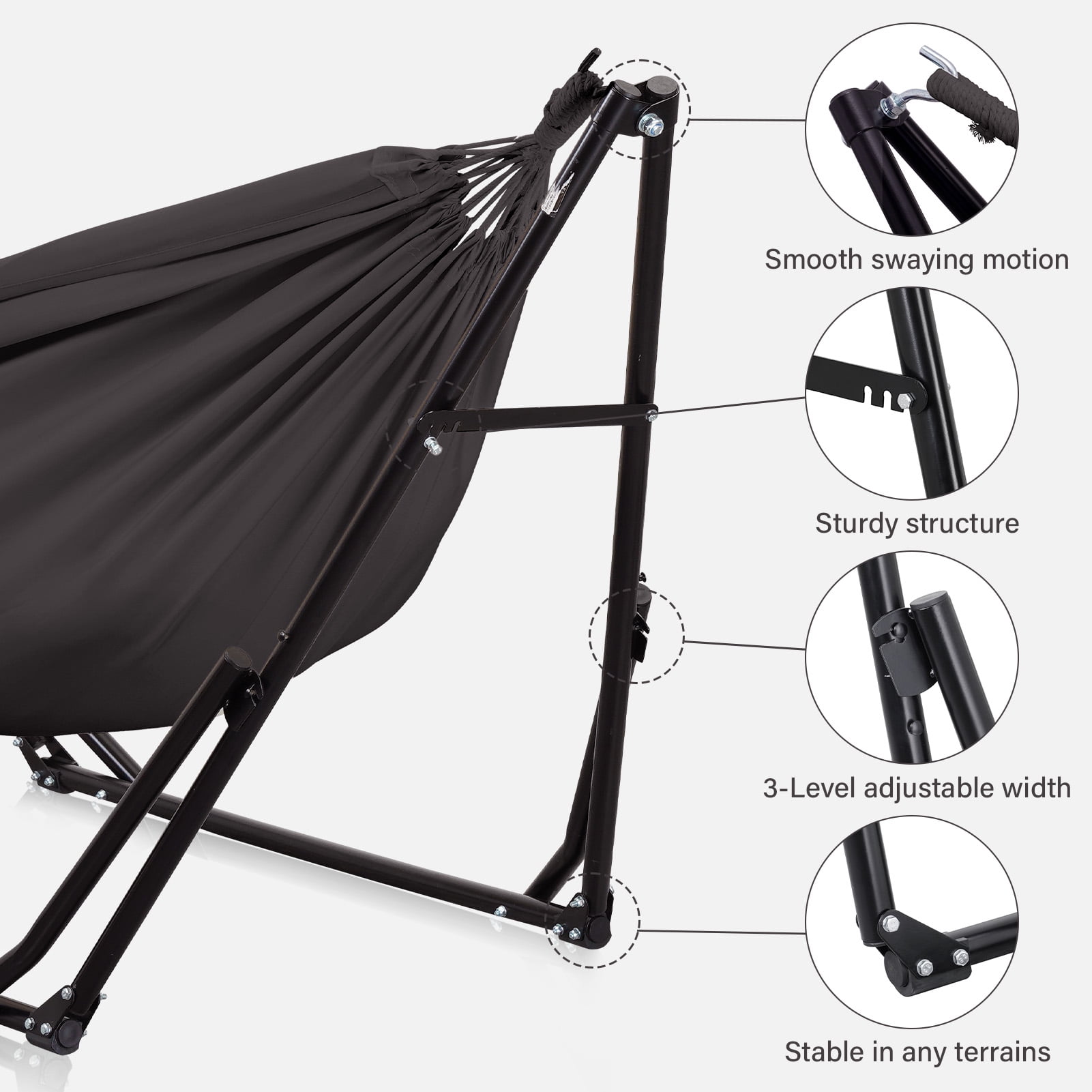Ainfox 2 in 1 Hammock and Swing Chair with Stand, 550 lbs