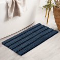 thumbnail image 3 of Subrtex Bathroom Rugs Non-Slip Chenille Soft Striped Plush Bath Mat (Navy, 20"x32"), 3 of 8