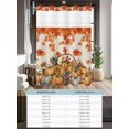 thumbnail image 6 of No Hook Cloth Fabric Shower Curtain with Snap in Liner, Thanksgiving Fall Waterproof Shower Curtains Set with See Through Top Window, Orange Maple Leaves Pumpkin Sunflower Bath Curtains 48"x72", 6 of 6