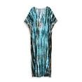 thumbnail image 4 of Tie Dye Caftan Robe Lightweight Kaftan Dresses for Swimwear Women Plus Size Beach Maxi Dress Long Resort Tunic Batwing Sleeve Summer Outfits Oversized Bath Robe Casual Afirca Dress moomoo House Wear, 4 of 10