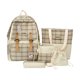 thumbnail image 1 of Mochila Mujer 5 unids/set mochila de mujer moda lindo bolsos de escuela a cuadros para vacaciones (caqui) Ehuebsd Para Estrenar, 1 of 9