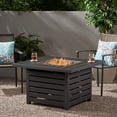 thumbnail image 2 of Noble House Rene Outdoor Square Iron Fire Pit in Matte Black, 2 of 8