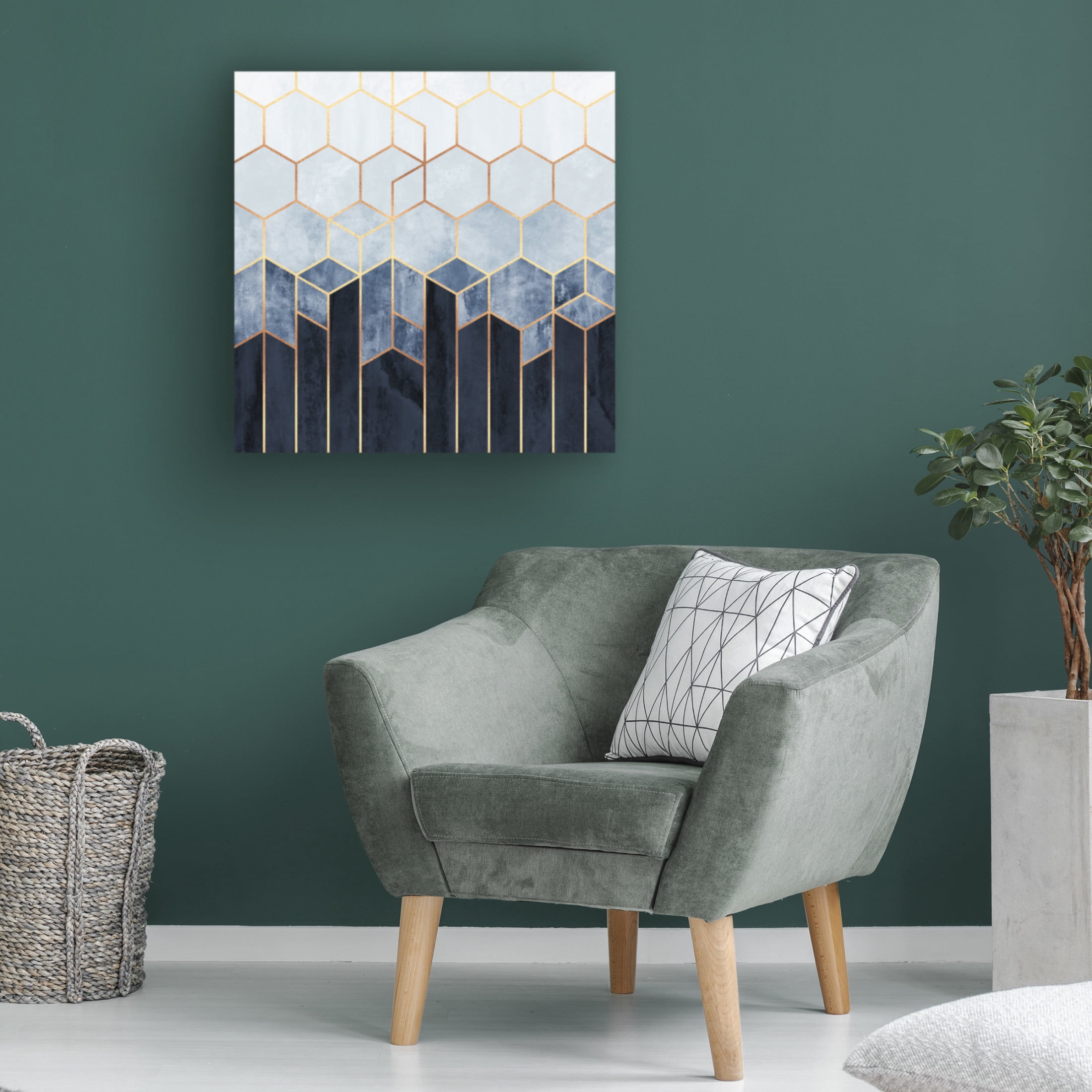 Trademark Fine Art Elisabeth Fredriksson  Soft Blue Hexagons Canvas Wall Art