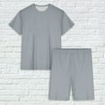 thumbnail image 5 of Jamicy Super Soft Pajamas for Women Casual Home Wear Solid Color Round Neck Summer Short Sleeve Top with Shorts Comfortable Woemn's Pajamas Set, 5 of 5