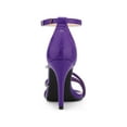 thumbnail image 2 of BLISSFUL STEP Women's Open Toe Rhines Strappy Ankle Strap Stiletto Heels Sandals Purple 10, 2 of 7