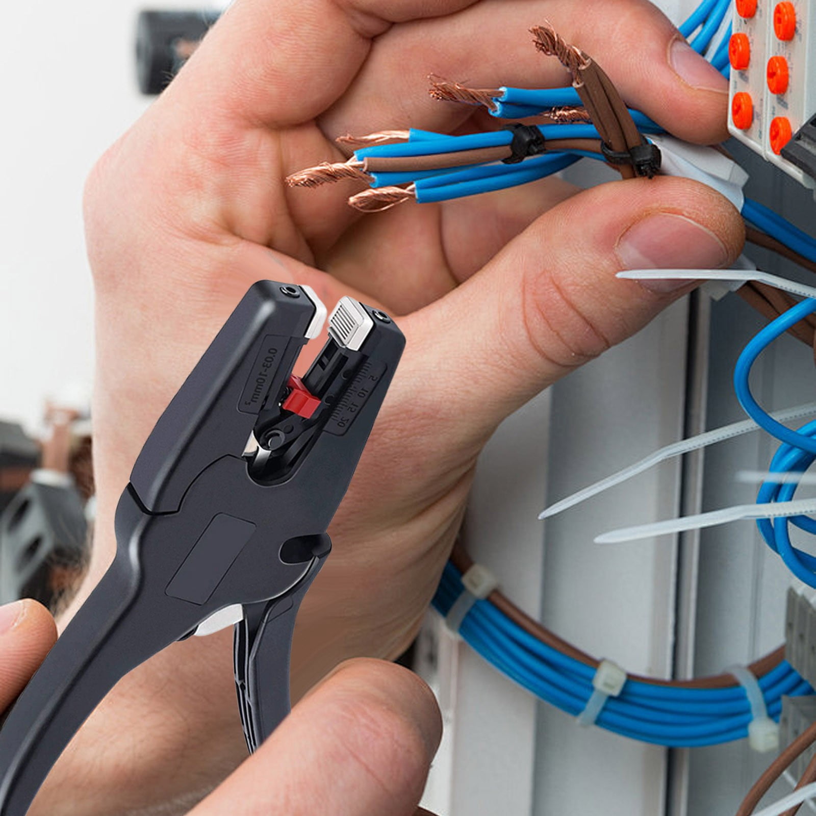 Wire Stripper, Wire Stripper Tool with Cutter and 2-in-1 Wire Stripping Tool Works for Electronic,Electric,Automotive from 0.25-0.75 inches