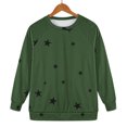 thumbnail image 4 of Women's Star Print No Hood Sweatshirt, Soft Breathable Polyester Long Sleeve Pullover Top with Comfort Fit for Casual Daily Wear, Winter Season, Street Fashion and Outdoor Activities Green M, 4 of 9