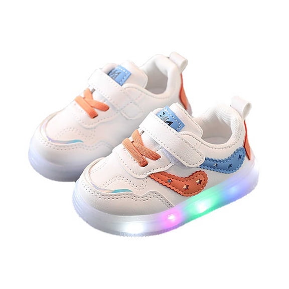 Toddler Shoes - Baby Shoes for Girls and Boys White Light Up Sneakers Slip Soft Sole Casual Shoes for Walking and Style - Boys Shoes,Girls Shoes,Kids Shoes,Baby Shoes,Color:Blue,Size:5.5