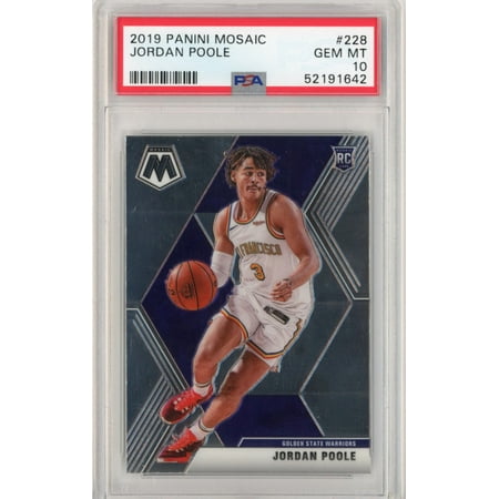 

Graded 2019-20 Panini Mosaic Jordan Poole #228 Rookie RC Basketball Card PSA 10 Gem Mint