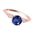 thumbnail image 3 of Mauli Jewels Rings for Women 0.85 Carat Diamond And Sapphire Ring 4-prong 14K Rose Gold, 3 of 7