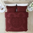 thumbnail image 3 of Collections Etc Luxurious Medallion Chenille Fringe Border Bedspread Burgundy - Queen, 3 of 5
