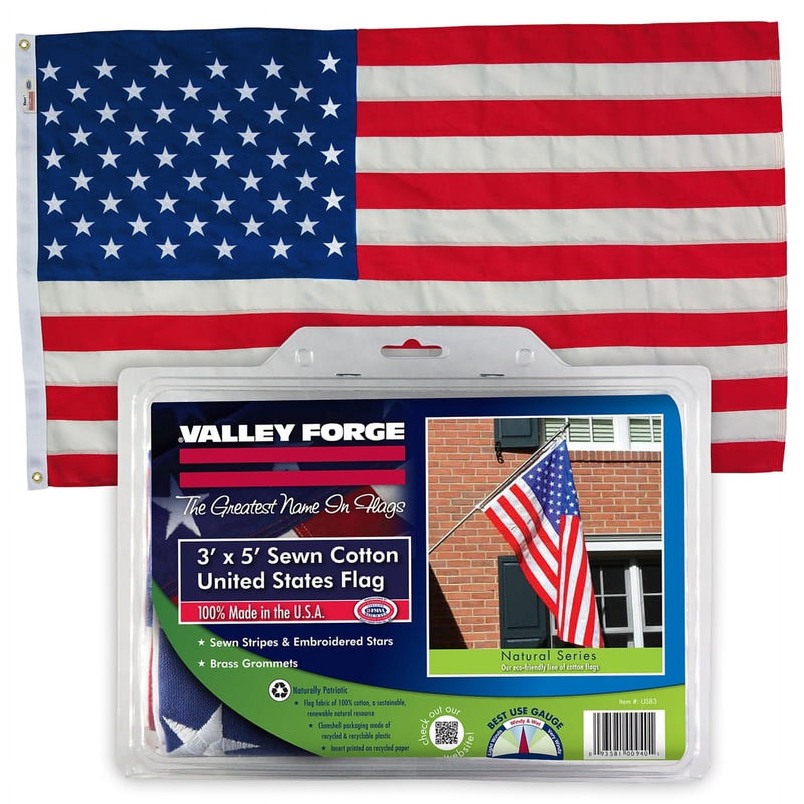 Valley Forge Natural Series Cotton American Flag