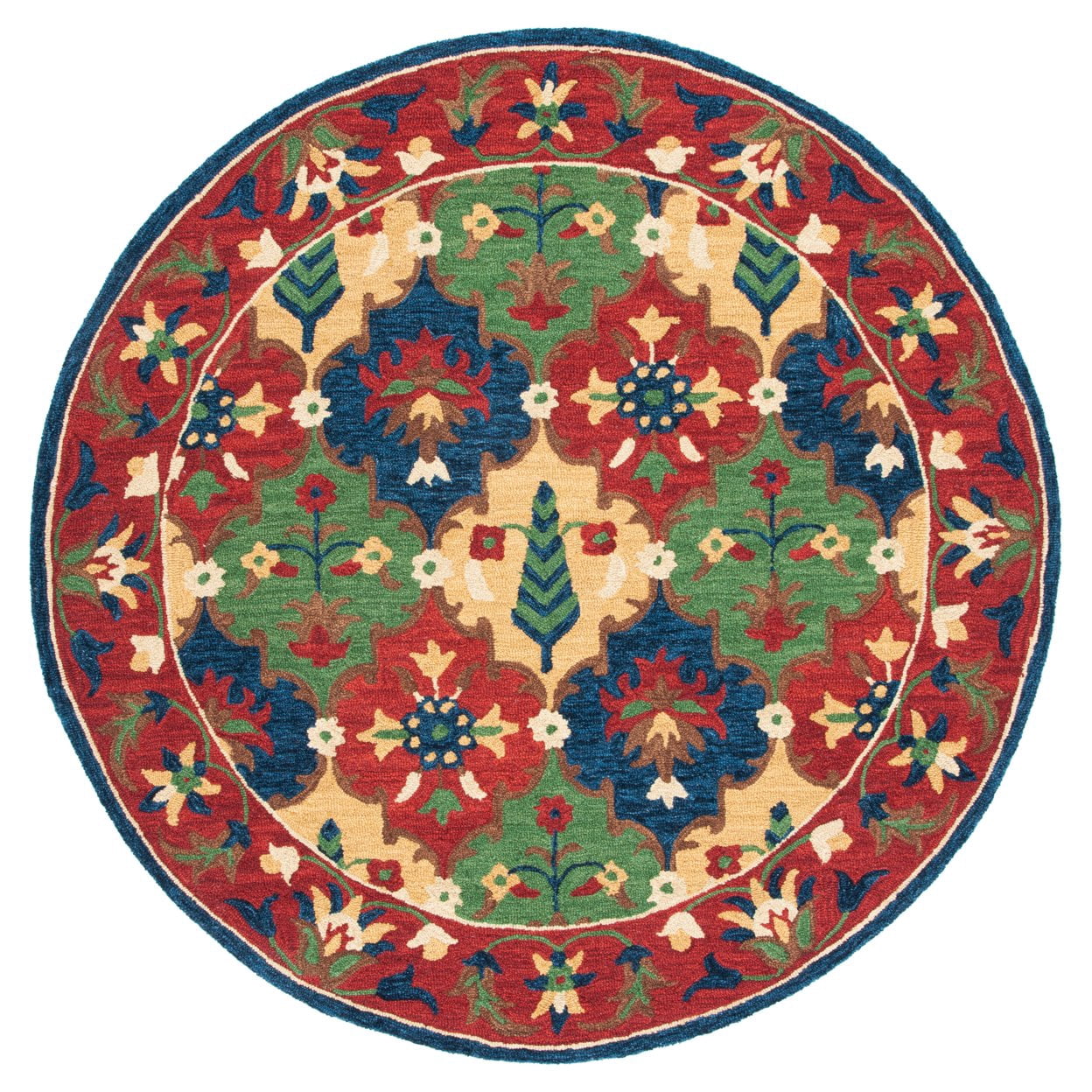 SAFAVIEH Heritage Alden Tribal Wool Area Rug, Red/Green, 9' x 12'
