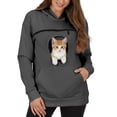 thumbnail image 3 of Kangaroo Pouch Hoodie for Women Oversized Dog Pouch Sweatshirts Pet Carrier Pullover for Halloween, Valentine's Day, Christmas, 3 of 9