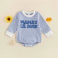 thumbnail image 2 of larppty Newborn Baby Boy Fall Outfit Romper Jumpsuit Infant Waffle Clothes | Letter Embroidery Cute Long Sleeve Round Neck Bodysuit, 2 of 4