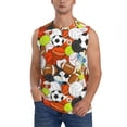 thumbnail image 2 of Lsque Colorful Balls Print Men's Cotton Blend Sleeveless Muscle Shirts (S-3XL)- Moisture Wicking, Odor Protection, UPF 30+,Small, 2 of 8