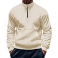 thumbnail image 2 of Blusa y camisas de cuello alto de manga larga para hombre, moda informal, cuello alto, color liso, sudaderas de manga larga, blusa, abrigo de poliéster para hombre, 2 of 5