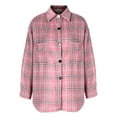 thumbnail image 2 of Aunavey Women Casual Plaid Shirt Coat Top Button Down Long Sleeve Jacket Shackets Outwear, 2 of 6
