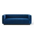 thumbnail image 6 of Modway Conjure Channel Tufted Velvet Sofa in Navy, 6 of 9