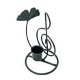 thumbnail image 1 of Candelabro cónico con forma de hoja de Ginkgo, adorno decorativo para el hogar, candelabro cónico de Metal para inauguración de la casa Negro, 1 of 8