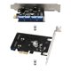 thumbnail image 2 of 2X Tarjeta de Expansión PCI Express USB 3.0 de 19 PCIE 1X A 2 Puertos Adaptador USB 3 de 19 Cabecera de Concentrador USB3 Interno de 20, 2 of 5