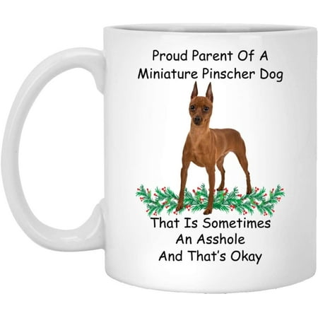 

Funny Gifts Miniature Pinscher Red Brown Proud Parent Christmas 2022 Gifts White Coffee Mug White 11oz