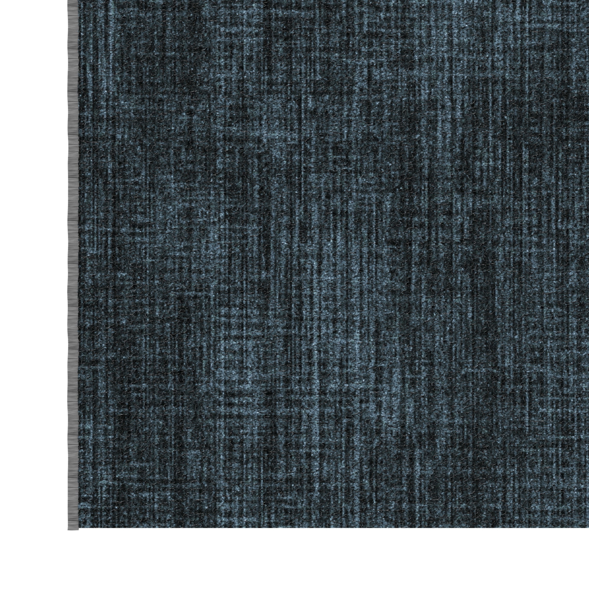 Ottomanson Aisle Runner Rug 1'10.5" x 53' Soft Non-Slip Indoor Rug, Solid Charcoal Navy