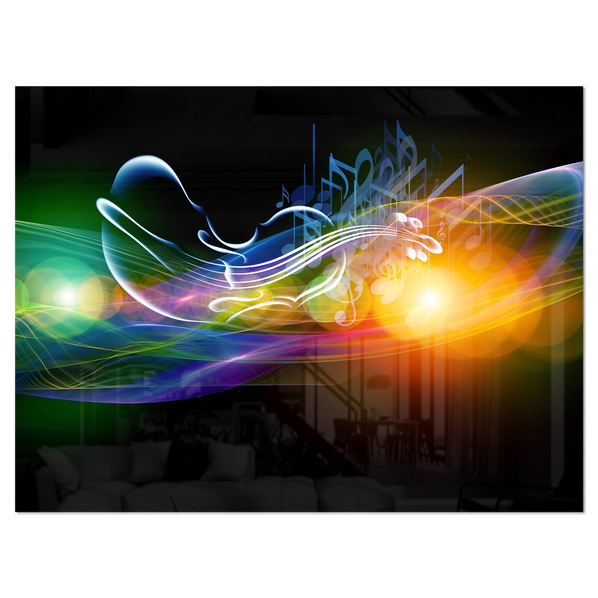 Designart 'Abstract Music and Rhythm ' Abstract Metal Wall Art