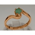 thumbnail image 3 of LBG British Made 18k Rose Gold Natural Emerald Womens Engagement Ring - 33 size options - Size 9.5, 3 of 5