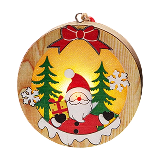 Adorno colgante de árbol de Navidad Decoración de iluminación de madera Irfora Decoración