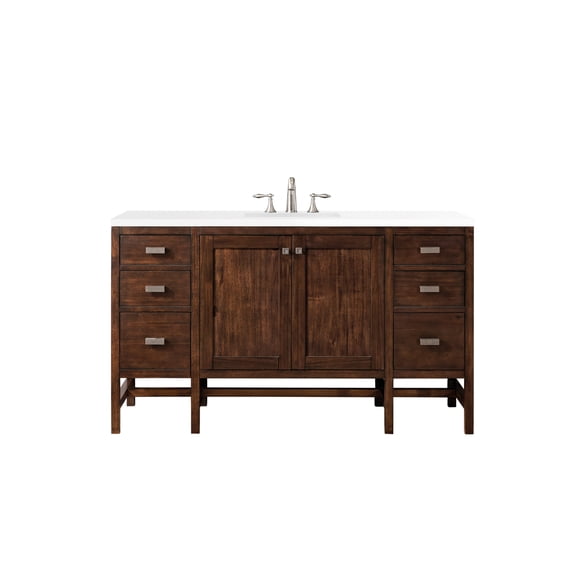James Martin Vanities E444-V60s-3Wz Addison 60" Free Standing Single Basin Vanity Set -