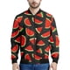 thumbnail image 2 of Chaqueta de bombardero con cremallera de primavera y otoño con estampado de frutas tropicales, moda Harajuku, chaqueta de vuelo de manga larga con estampado 3D de sandía, 2 of 4