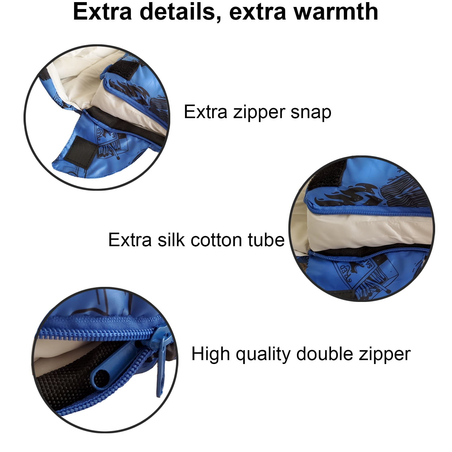 KidzAdventure 32 - 59°F Mummy Youth Sleeping Bag - Blue Adventure Theme