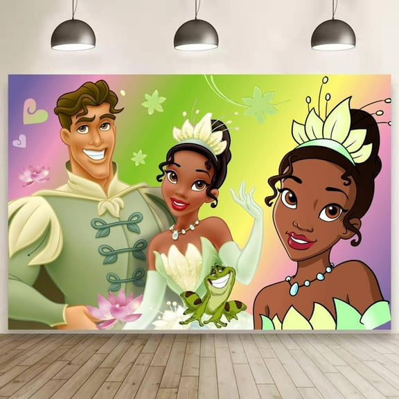 Tiana Theme Birthday Party Decorations, Tiana Birthday Party Backdrops, Birthday Party Cake Table Decorations Photo Props
