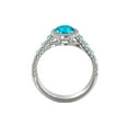 thumbnail image 4 of 2.50 ctw Blue Topaz Ring with Diamonds 14K White Gold Vintage Micro Pave Halo, 4 of 7