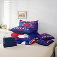 thumbnail image 6 of Manfei American Football Twin Bedding Sets 7pcs for Kids Teens, Rugby Helmet Bedding Comforter Set, Navy Red Graffiti Splash Sheet Sets, Lightweight Room Decor, 6 of 8