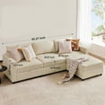 thumbnail image 2 of GIANNA 4 Seat Convertible Sectional Sofa Couch, U-Shaped Modern Modular Sofa Sleeper with Ottoman, For Living Room, Beige, 2 of 7