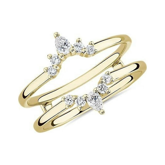 0.20 T.C.W Round Shape Natural Diamond Latest Design Wedding Band for Ladies Solid 14K Yellow Gold Size 8