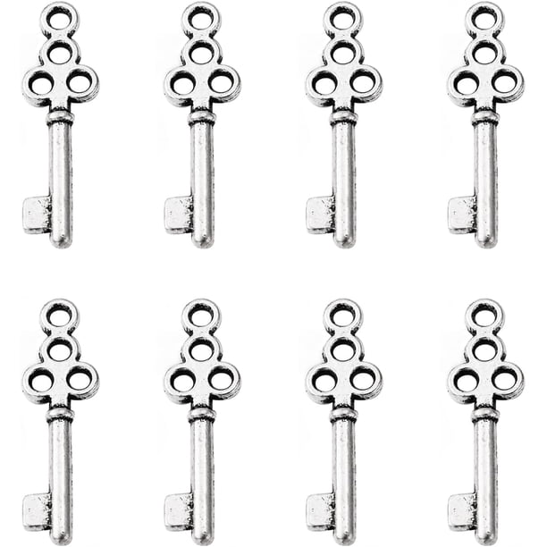 50 piezas de dijes de llave, colgantes de aleación de estilo tibetano, dijes de joyería, dijes de metal, colgante, adorno colgante