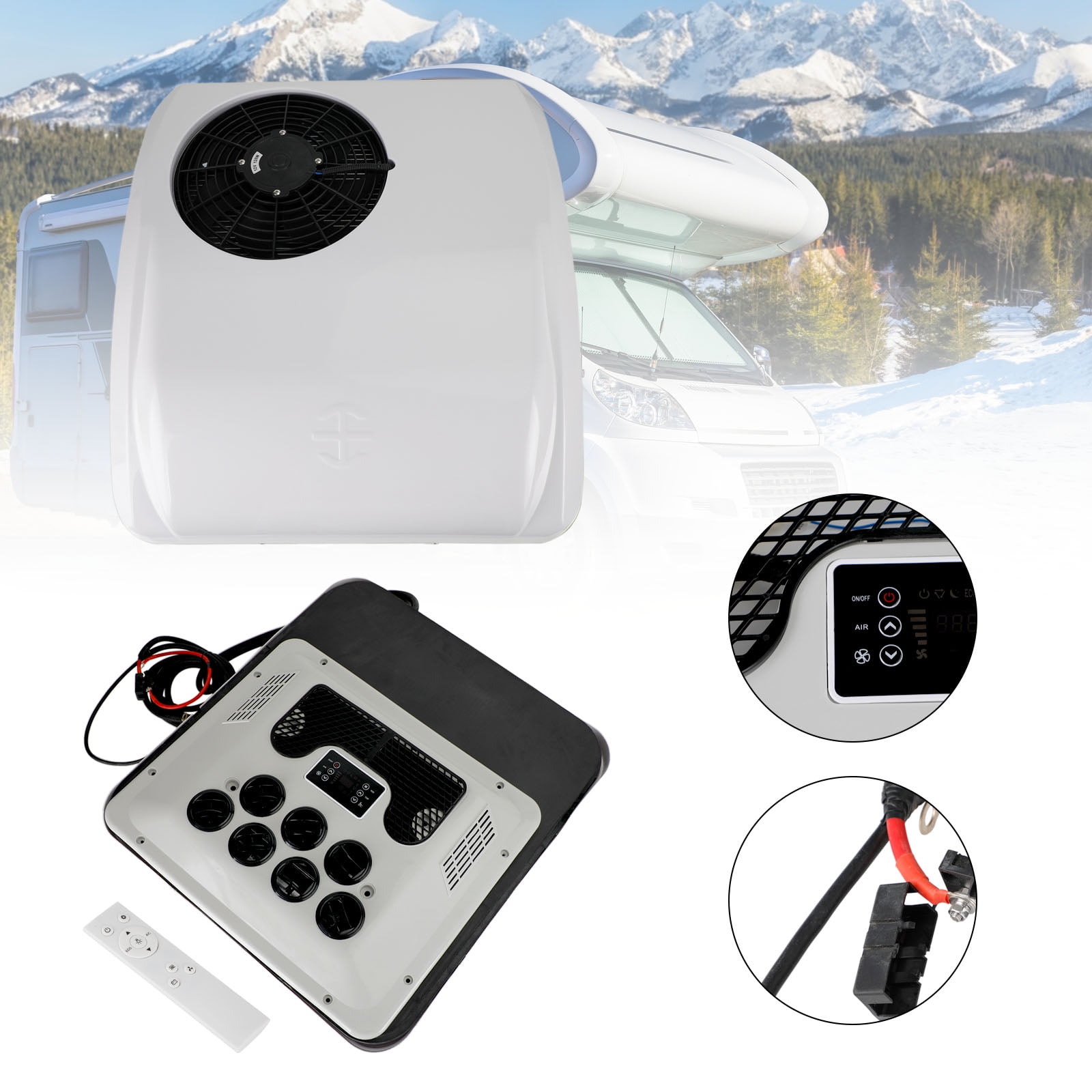 RV Air Conditioner Heat Pump Camper NonDucted Rooftop AC Unit Heater