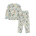 thumbnail image 2 of Goofa Cartoon Dinosaur Printed Women’s 2 Piece Pajama Set Super,Pajamas Women's Long Sleeve Sleepwear Soft Button Down Loungewear Pjs Lounge Set Nightwear-, 2 of 9