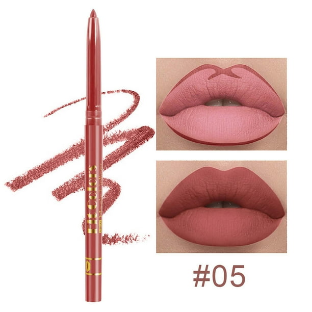Fiudx Ofertas Flash Del Día Desnudo Delineador De Labios Pencial Mate Delineador De Labios Mancha De Larga Duración Desvanecimiento Lápiz Labial Maquillaje Para Mujeres Y Niñas