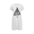 thumbnail image 2 of Chemises de Nuit Grande Taille pour Femmes, Noël, Manches Courtes, Robe de Nuit, Col Rond, Blanc, M, 2 of 5