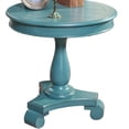 thumbnail image 5 of Rene Round Wood Pedestal Side Table, Teal, 5 of 5