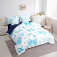 thumbnail image 6 of Erosebridal Love Heart Bowknot Bedding Comforter Set for Boys Girls, Cute Stars Print Full Bedding Set, Blue Reversible, 7 Pieces, 6 of 6