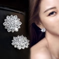 thumbnail image 1 of TIMIFIS Earrings Personality Simple Full Diamond Flower Earrings Ladies Jewelry - Summer, 1 of 6