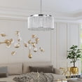 thumbnail image 3 of Crystal Chandelier, K9 Crystal Modern Round Chandelier For Dining Room, Large Crystal Pendant Fixtures Raindrop Luxury Pendant Ceiling Light For Entryway Foyer Staircase, 3 of 8